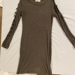 COPY - Mid Thigh, Long-Sleeved Dark Olive Fitted Dress